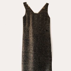 Black Tweed Mini Sequins Short Dress